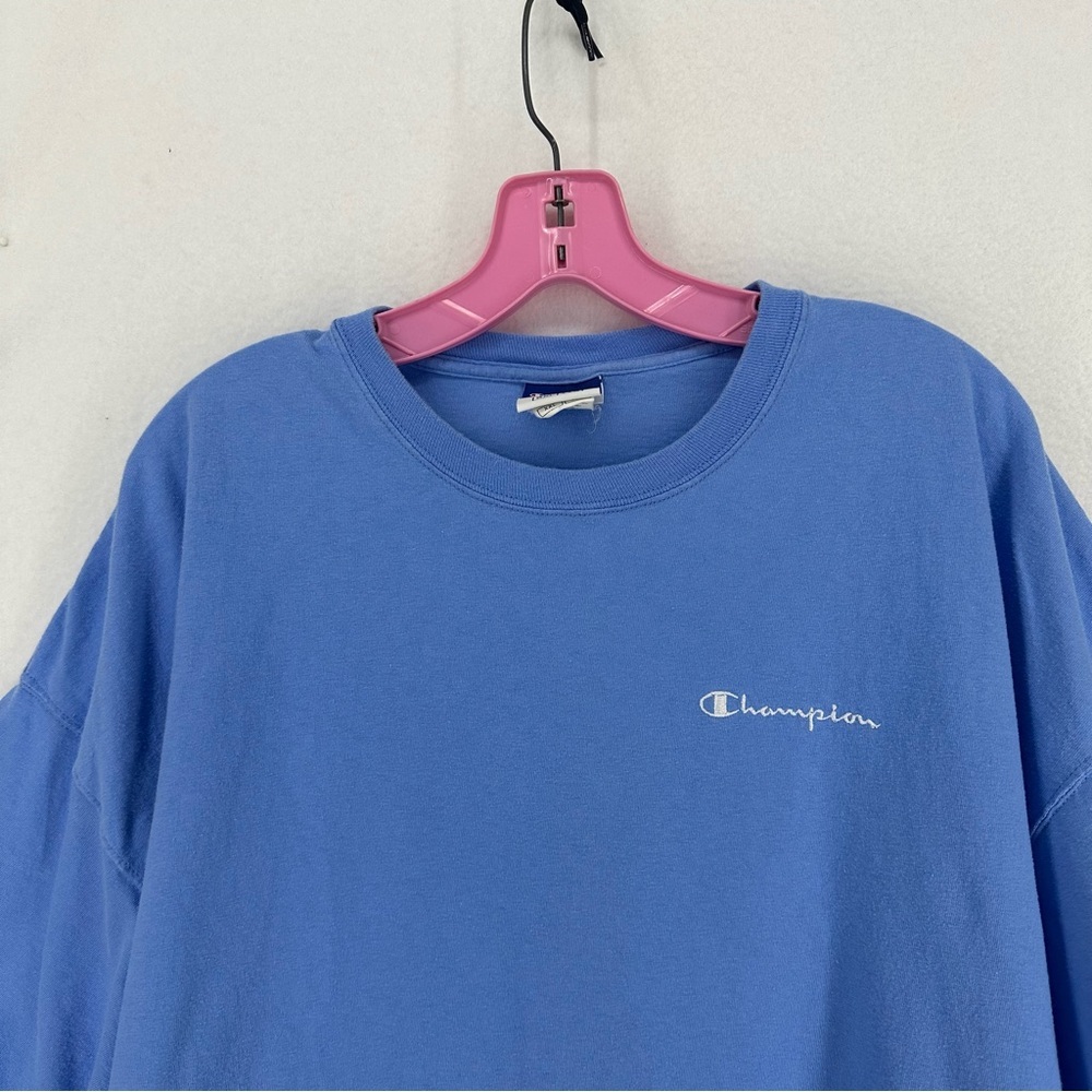 Champion Embroidered Logo Short Sleeve T Shirt Mens XXL Blue - Picture 2 of 10